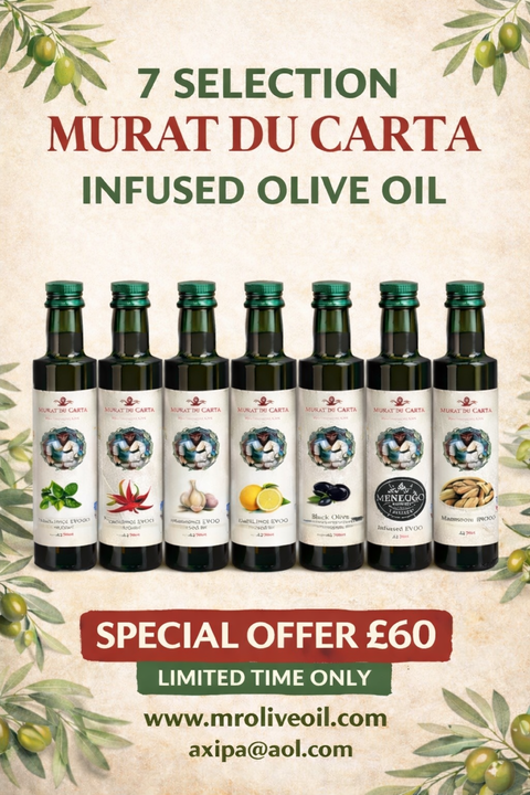 Murat Du Carta 250ml year 24/25 Cyprus Infused Olive Oil 7 Flavour plus Collection offer