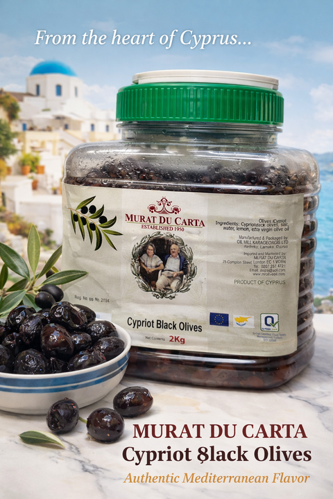 4 x 2kg nett Cyprus dry cured black olives