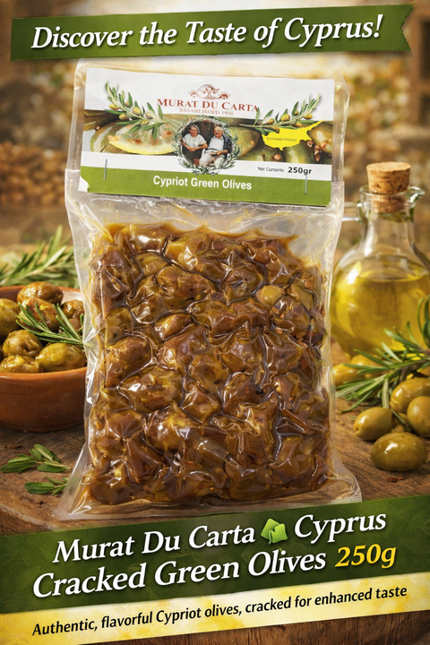 5 x 250g Cyprus cracked green olives